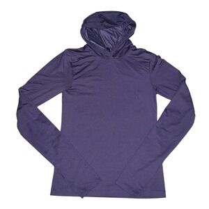 Laird Apparel Hoodie Womens Small Purple Dot Mesh Performance Active UPF 50
